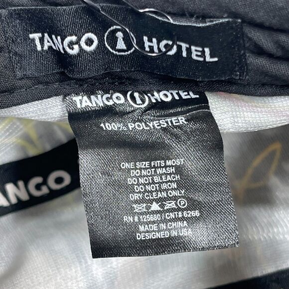Tango Hotel 5 Panel Cap Strapback Hat All Over Print Black One Size Fits Most - Picture 7 of 7